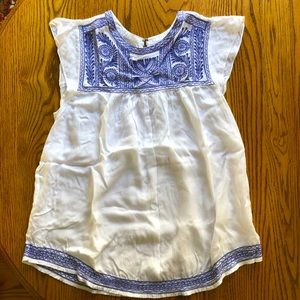 Joie - white tee with blue embroidery - size S
